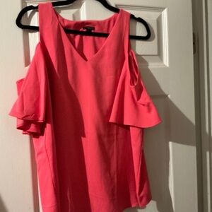 Ann Taylor Pink Cold Shoulder Top